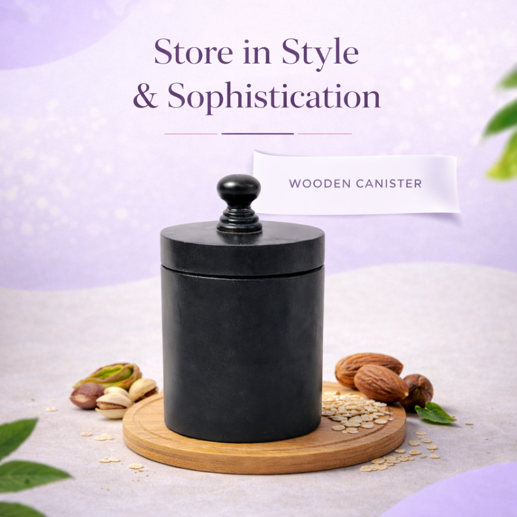 Premium Wooden Storage Canister with Lid – Elegant Kitchen Organizer