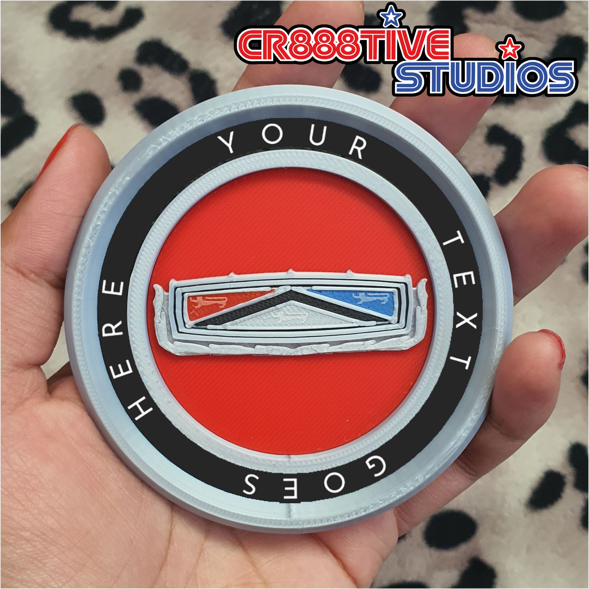 CUSTOM Set of 4 Wheel Caps - Ford / Luxurious Division Inspired (Flat Back)