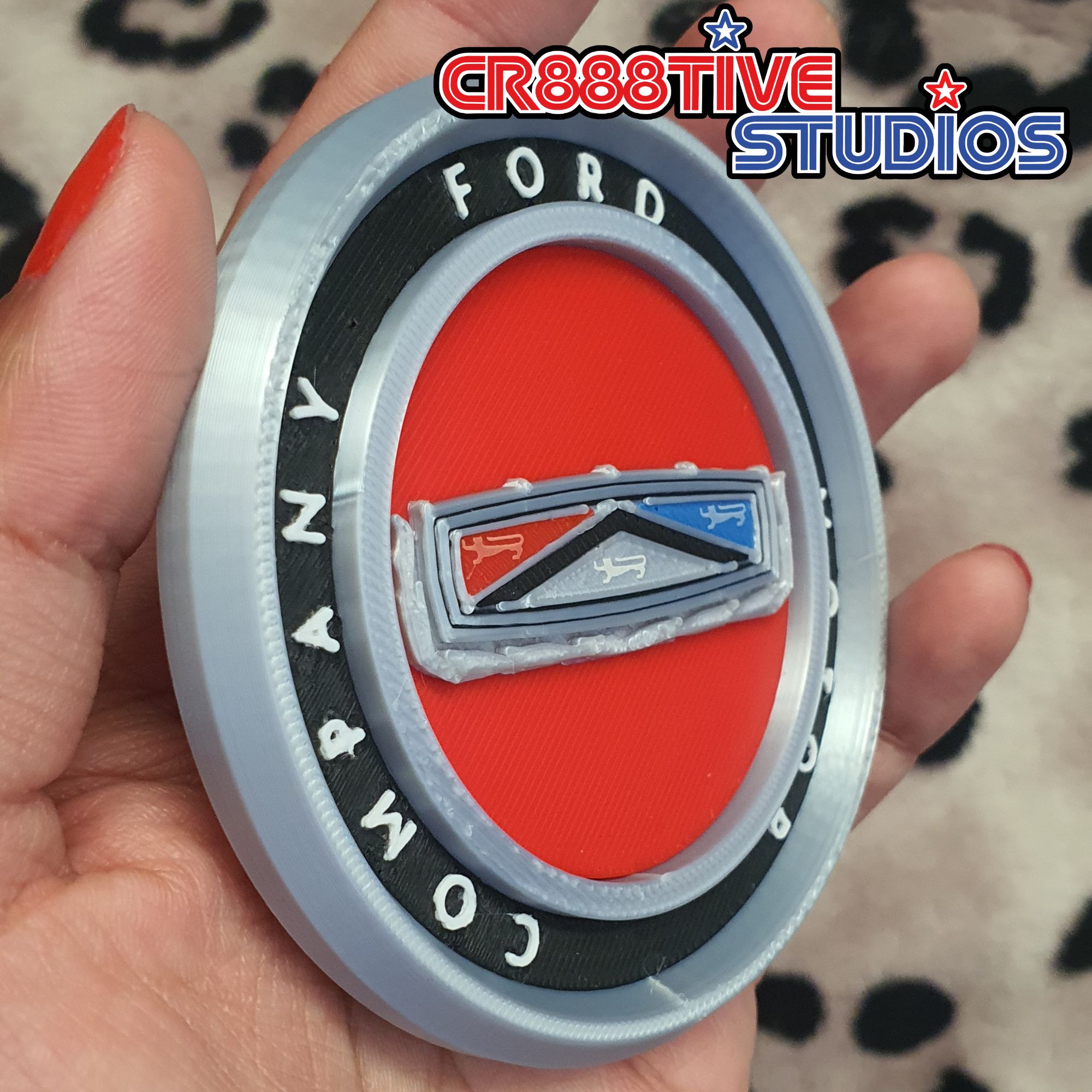 CUSTOM Set of 4 Wheel Caps - Ford / Luxurious Division Inspired (Flat Back)