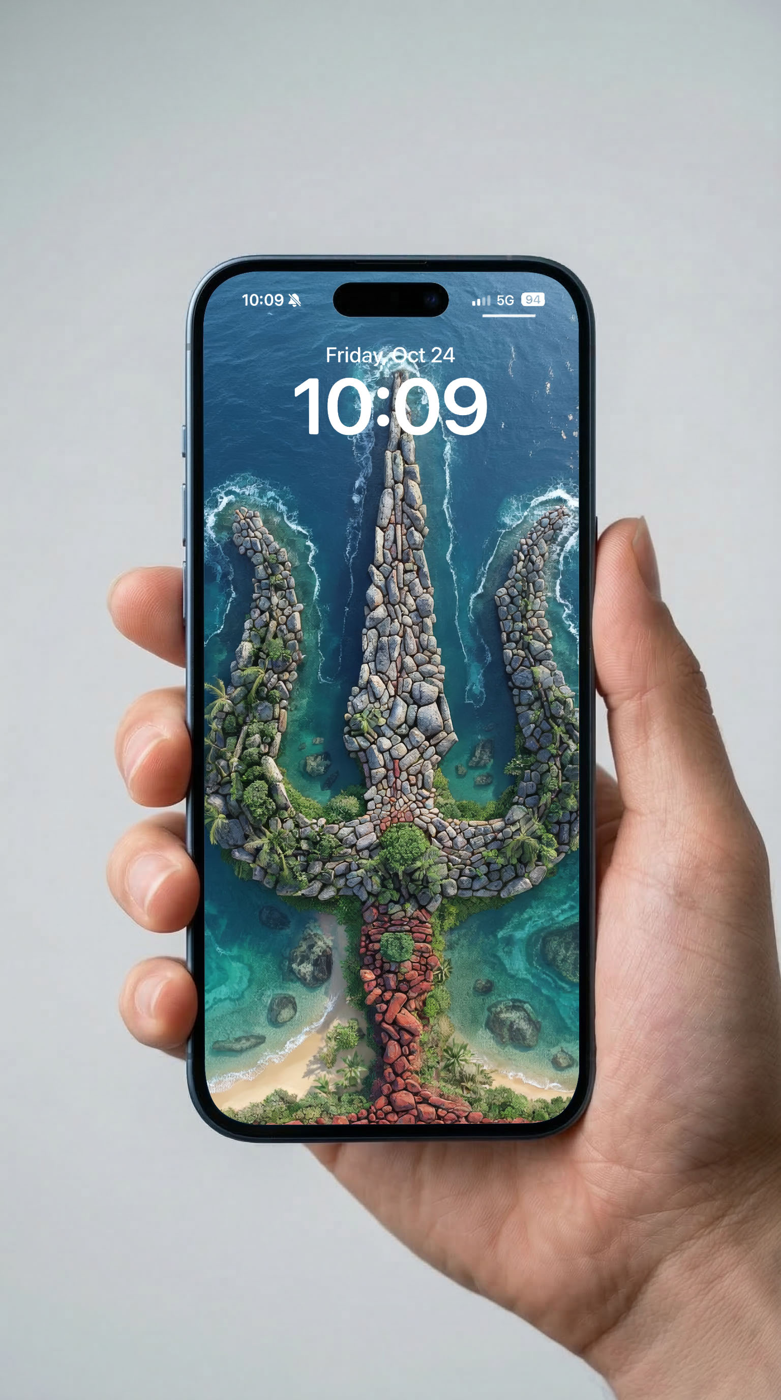 The Sacred Trident: Mythological Tropical Island – Cinematic Aerial Digital Art