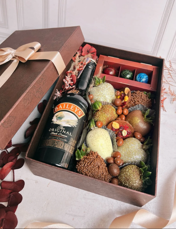Caja de regalo Baileys y fresas