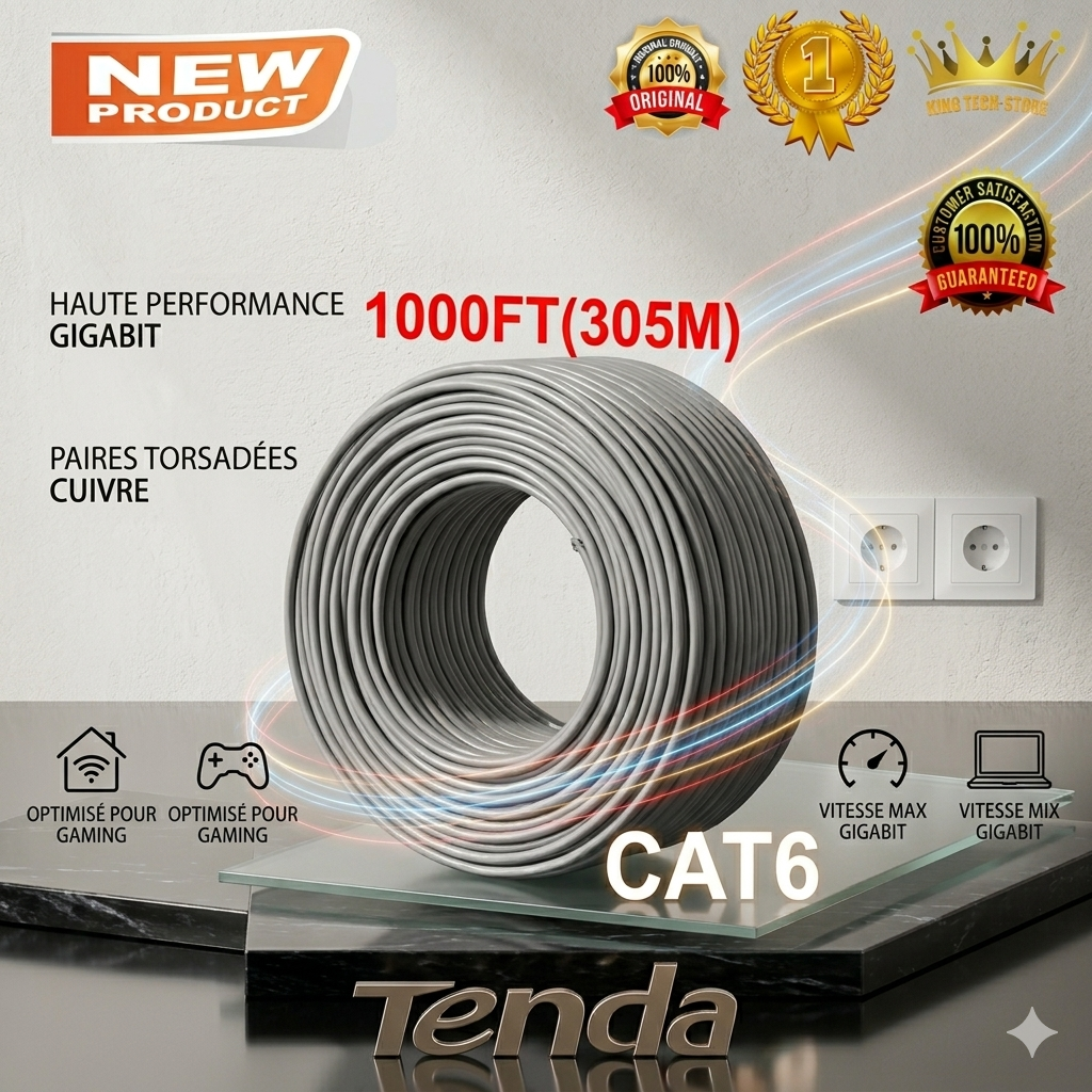 Câble Ethernet Cat.6 RJ45 LAN - Gris