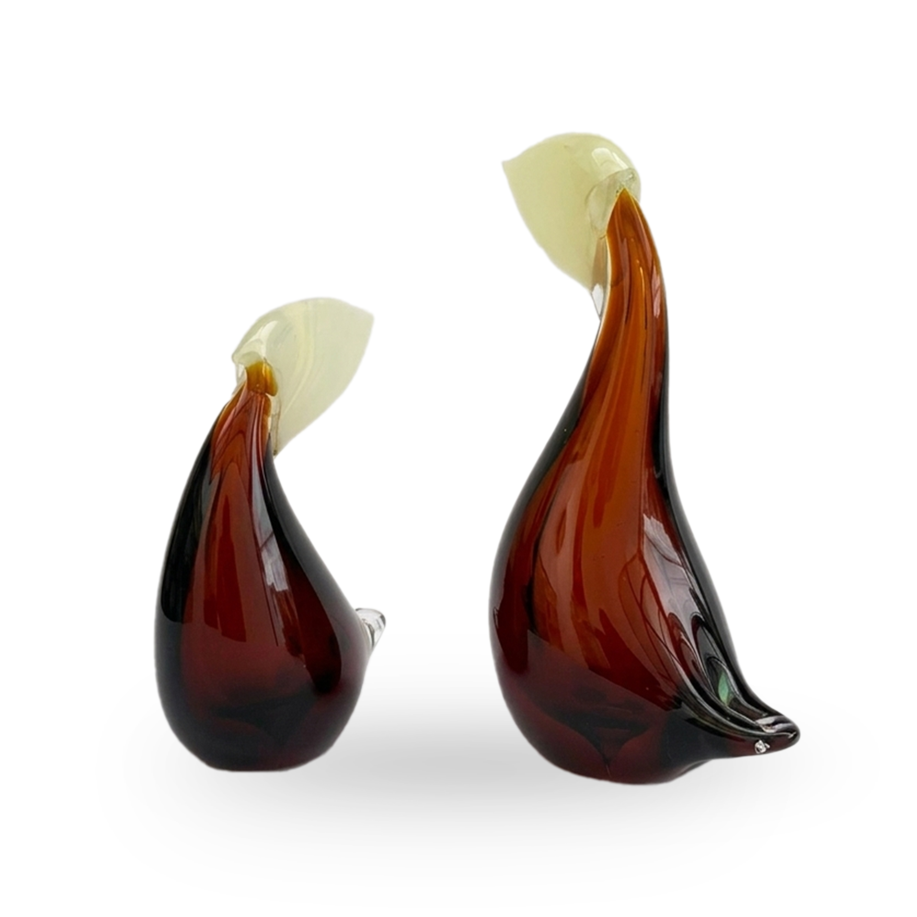 Dúo de Pelícanos en vidrio soplado