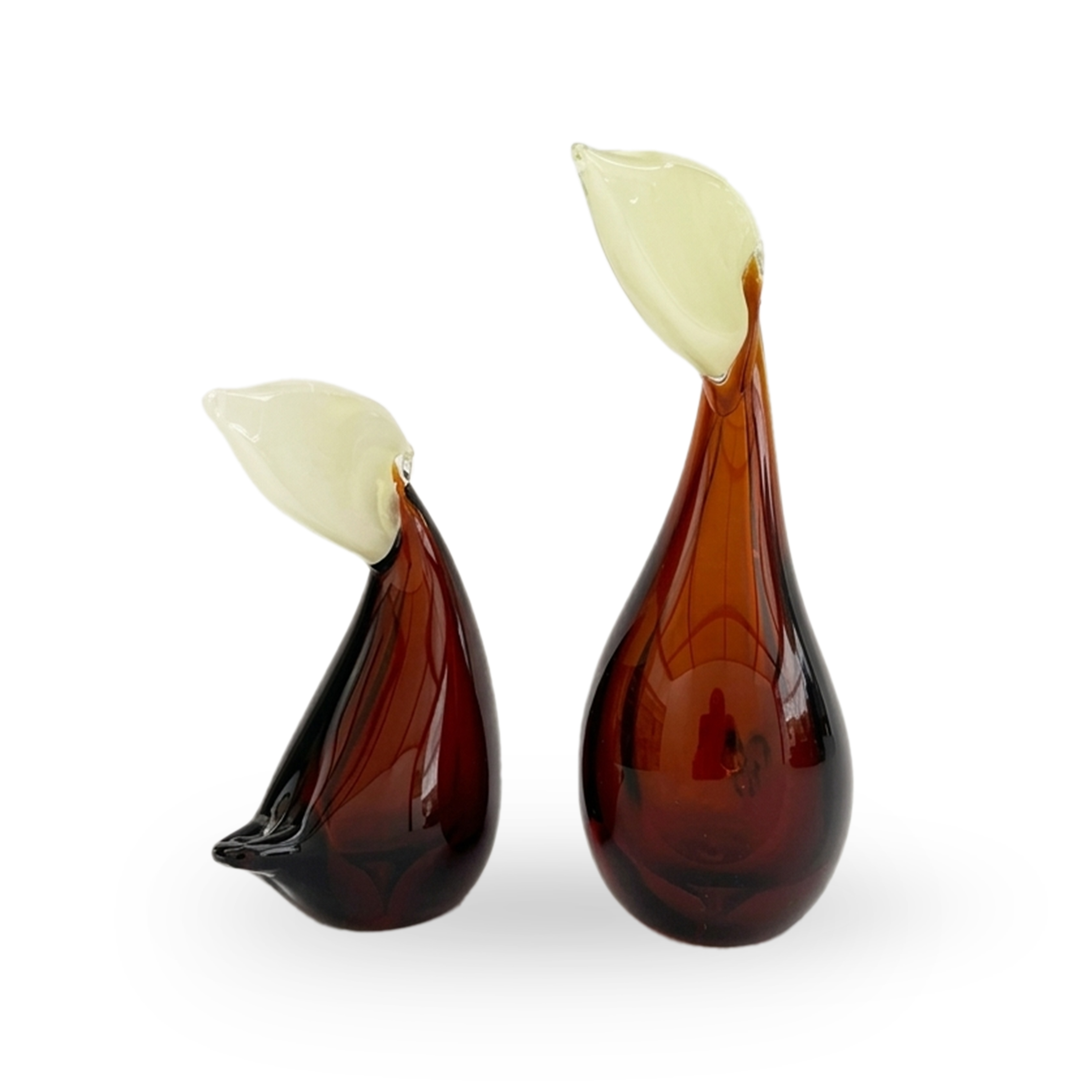 Dúo de Pelícanos en vidrio soplado