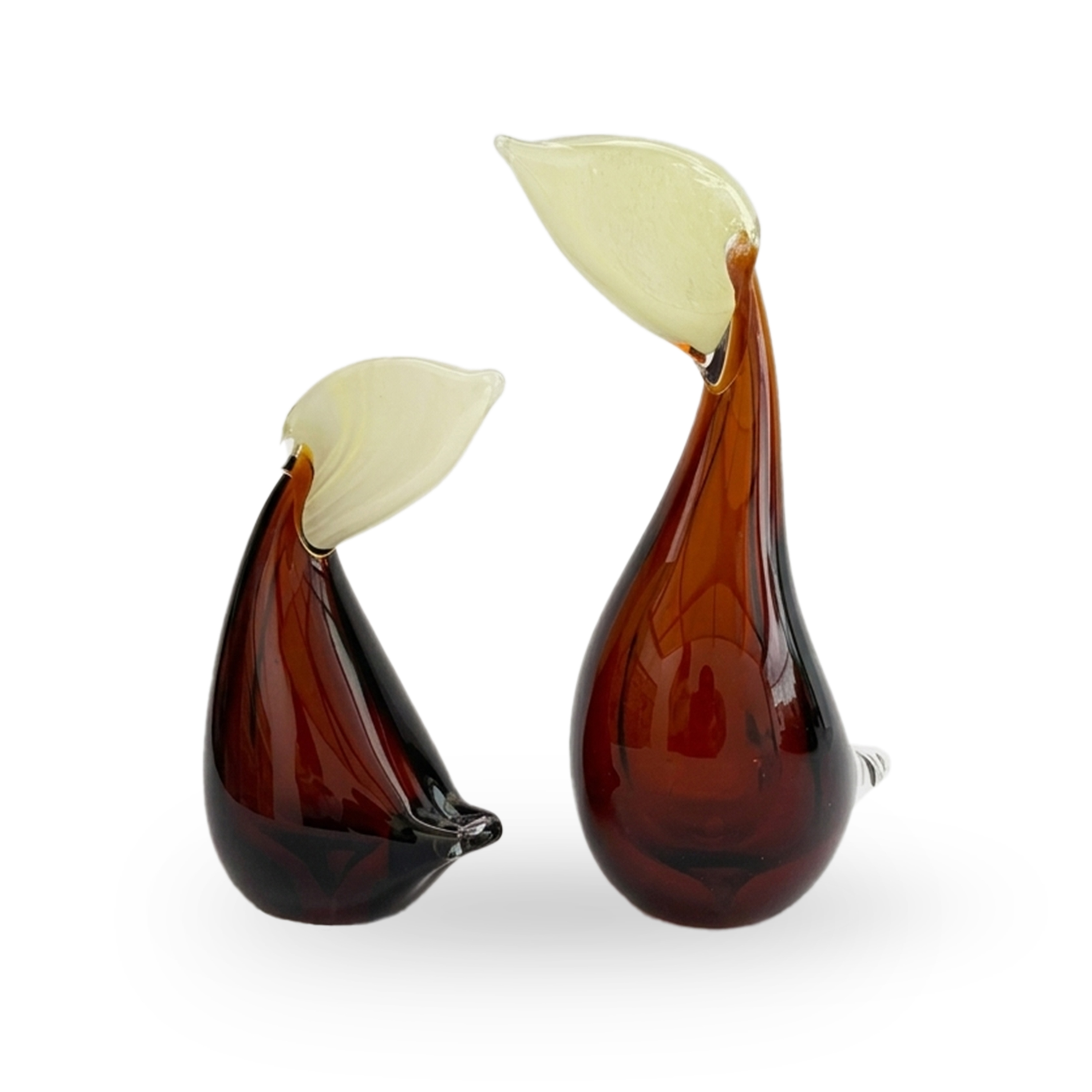 Dúo de Pelícanos en vidrio soplado