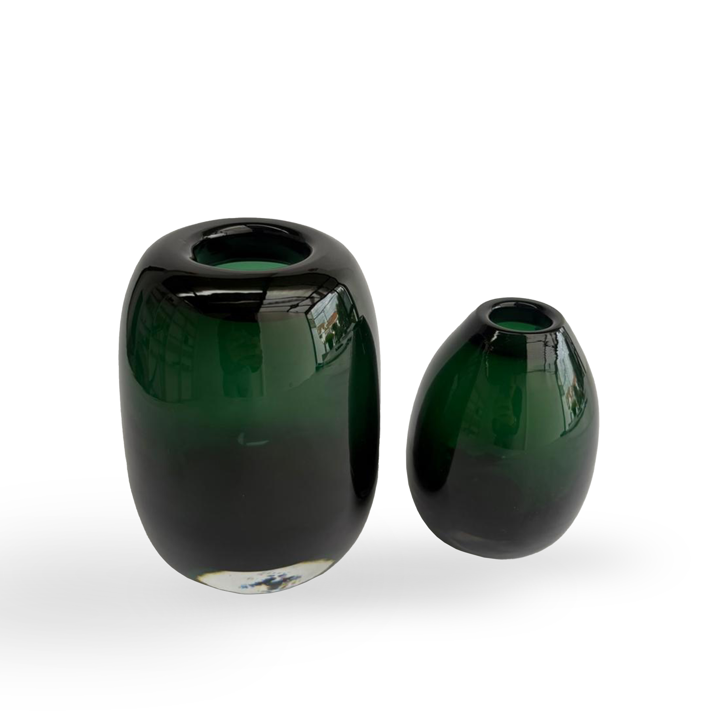 Set florers emerald glass