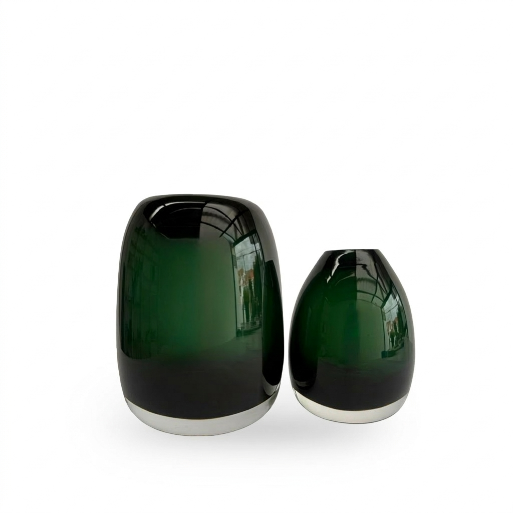 Set florers emerald glass