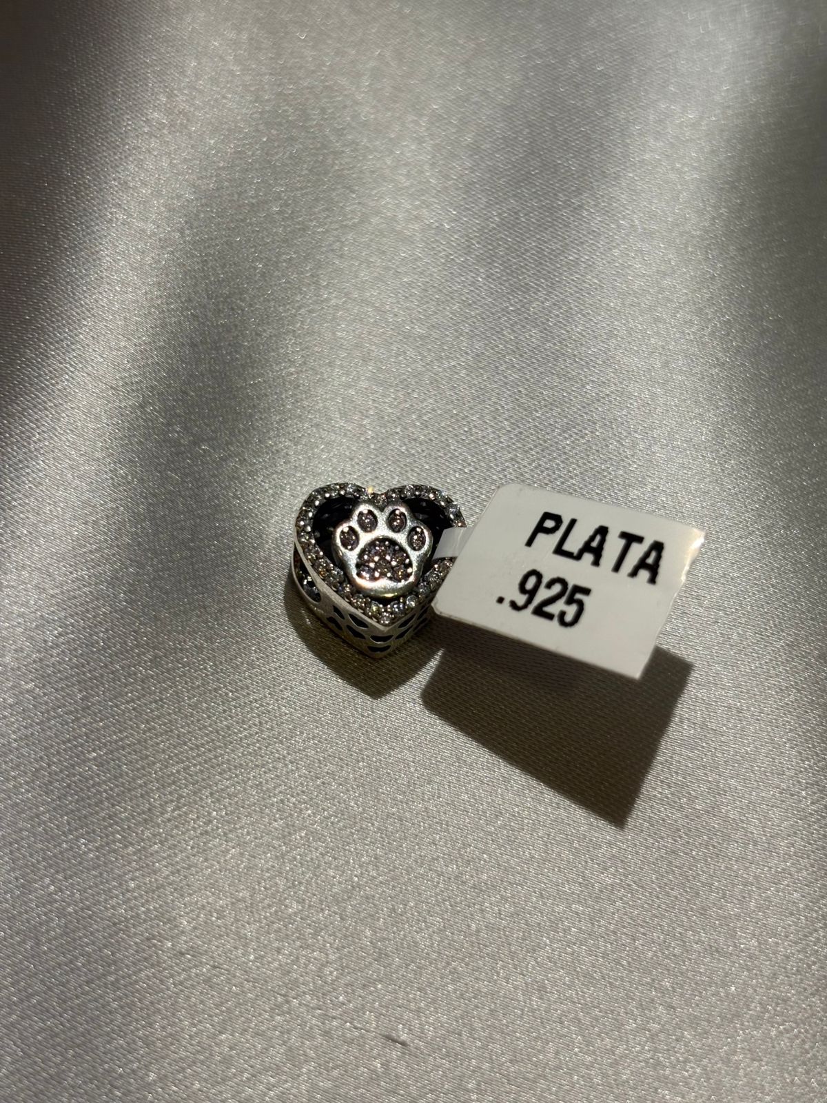 Charm de Plata - Corazón con Huella