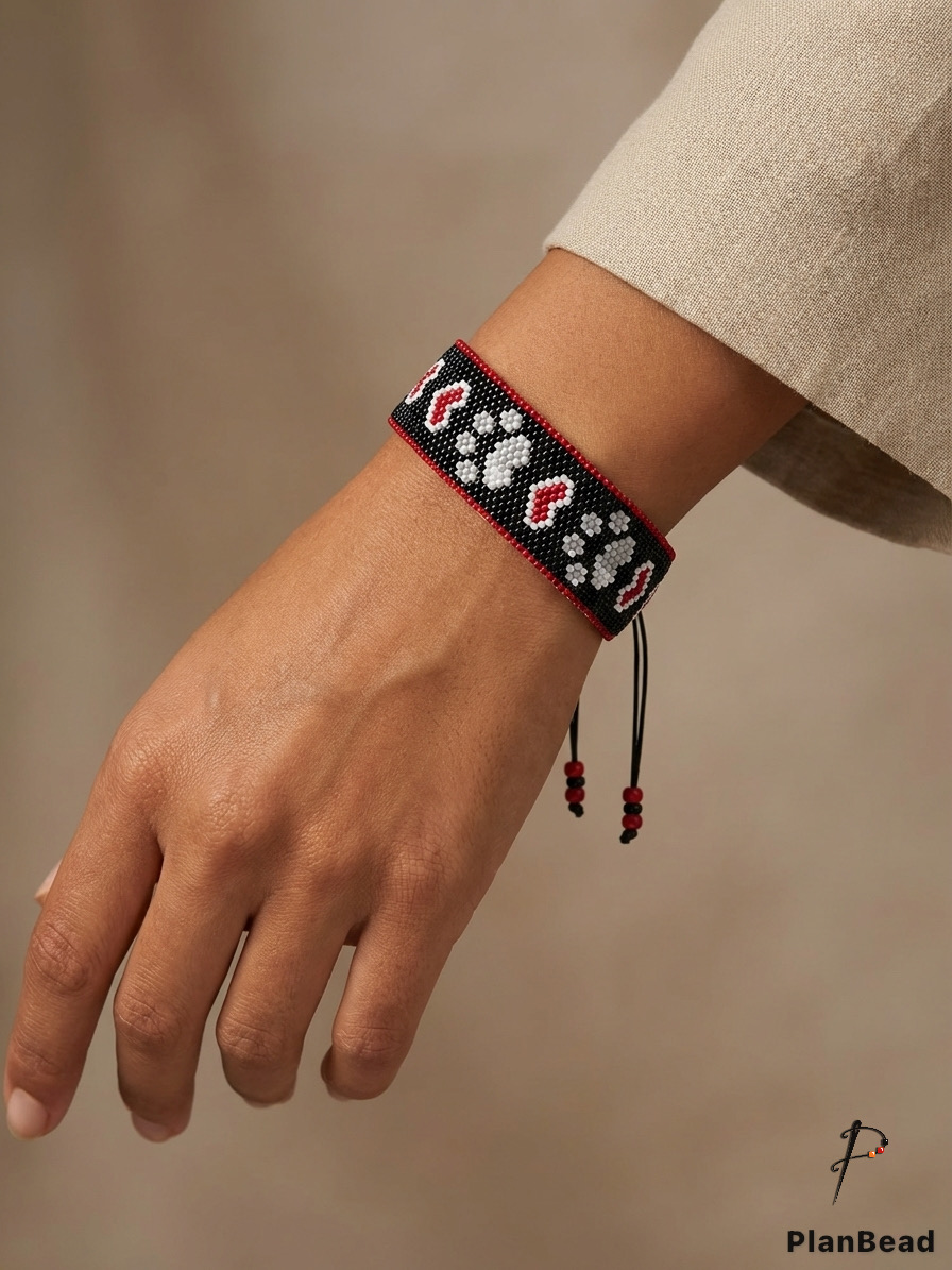 Cat Paw Beaded Bracelet Pattern