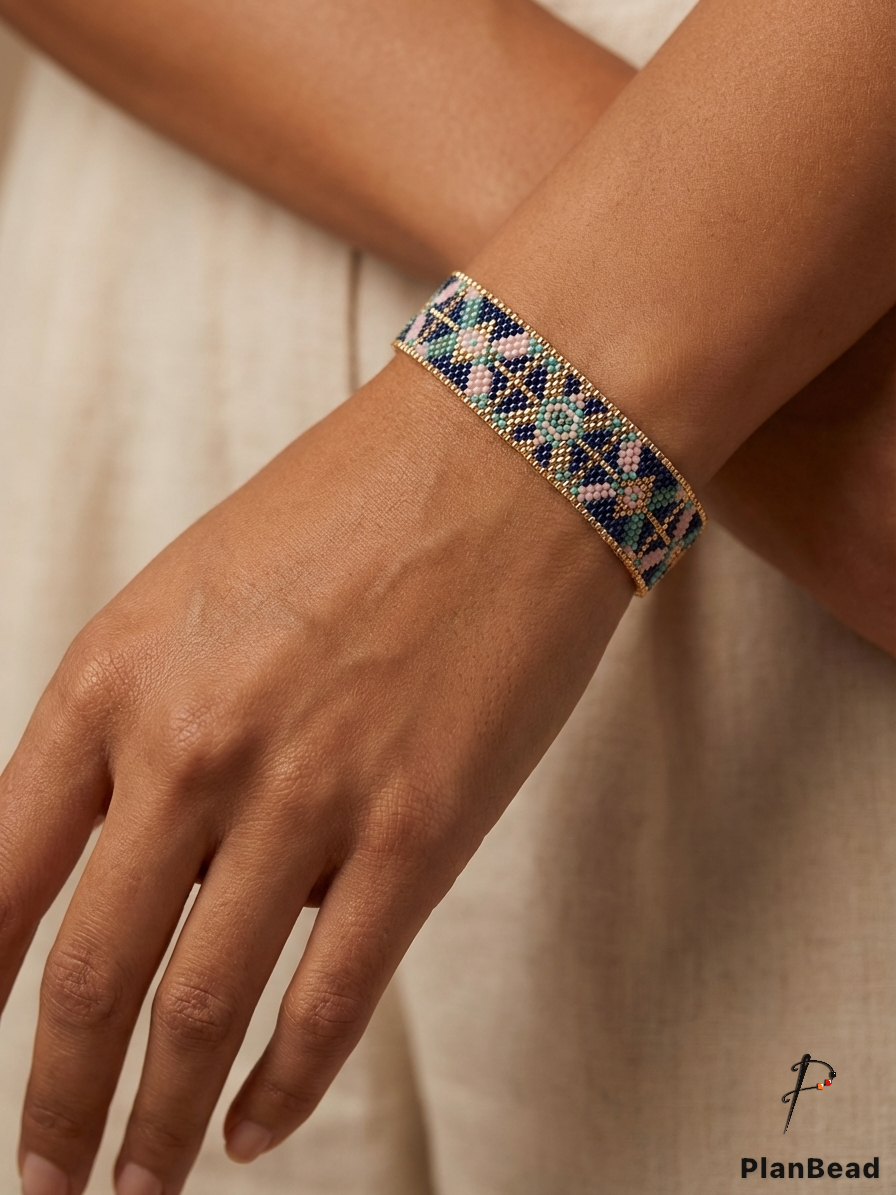 Geometric Beaded Bracelet Pattern