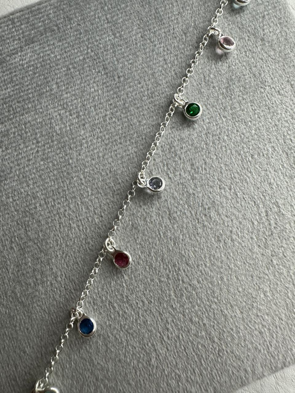 TORNOZELEIRA ZIRCÔNIAS COLORIDAS