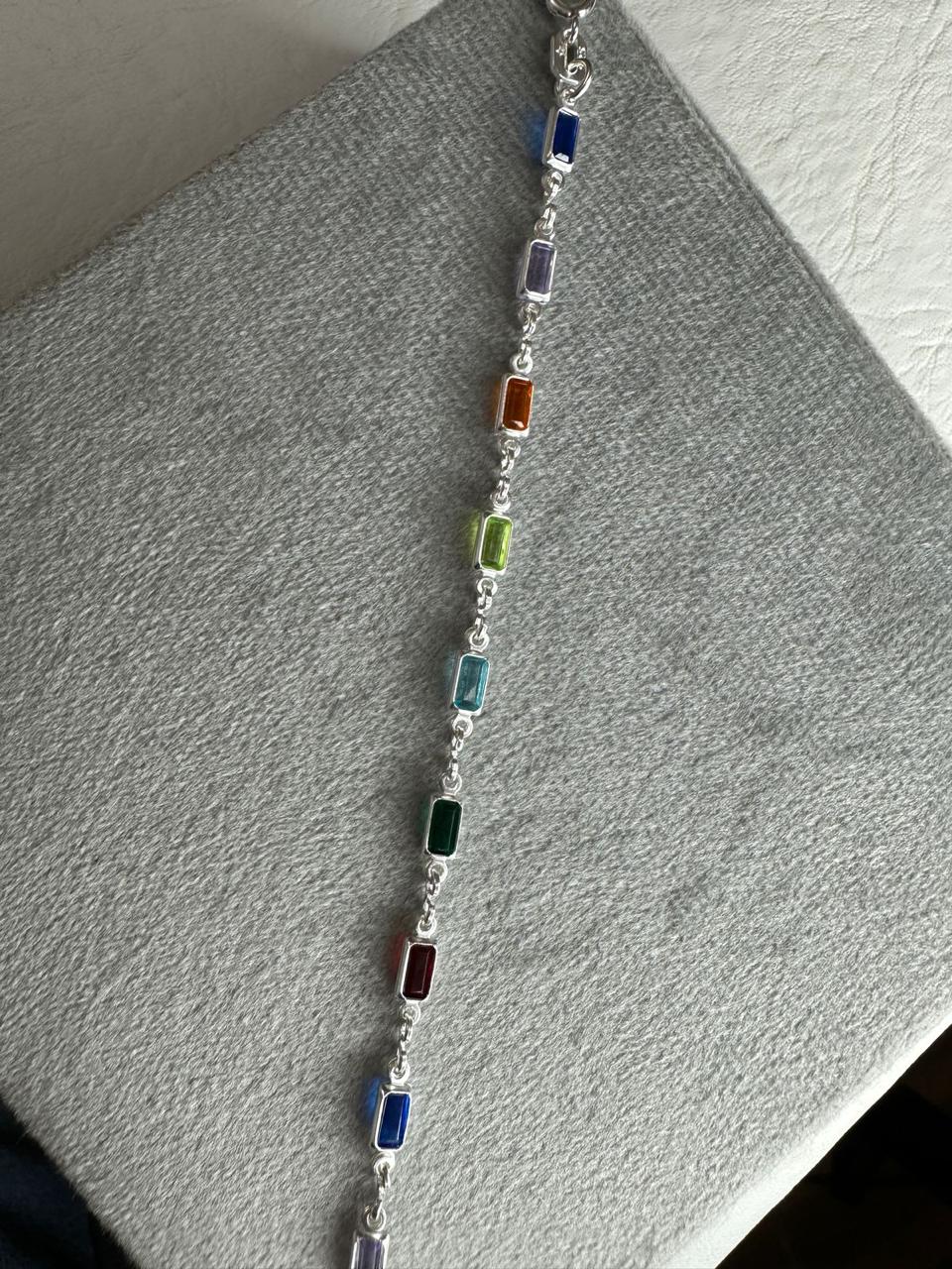 Pulseira Infantil Toda em Zircônia Colorida