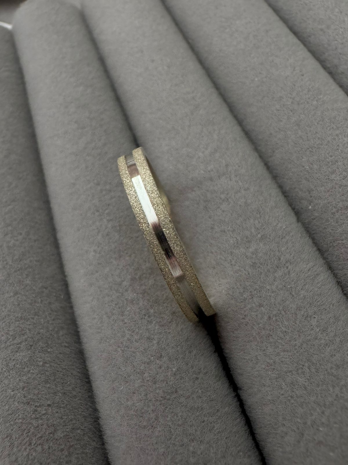 Aliança Compromisso Prata Diamantada com Friso 3,5 mm Unitária