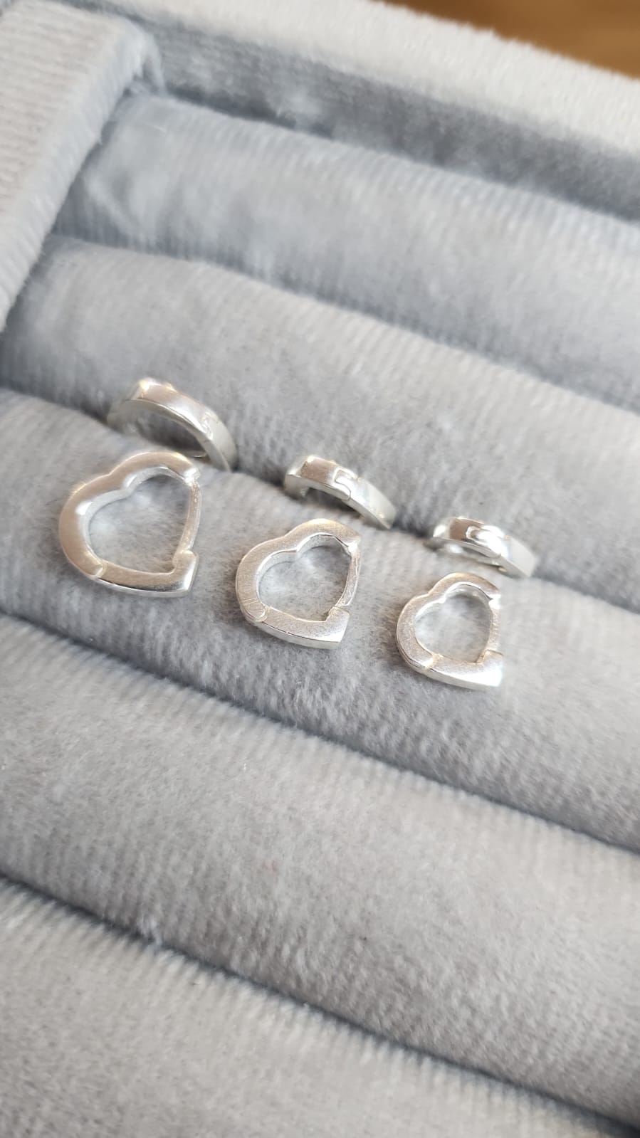 Trio Argola Click Coração Liso