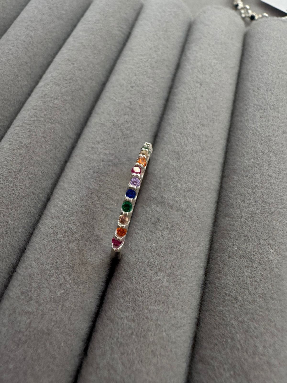 Anel Meia Aliança Colorido 