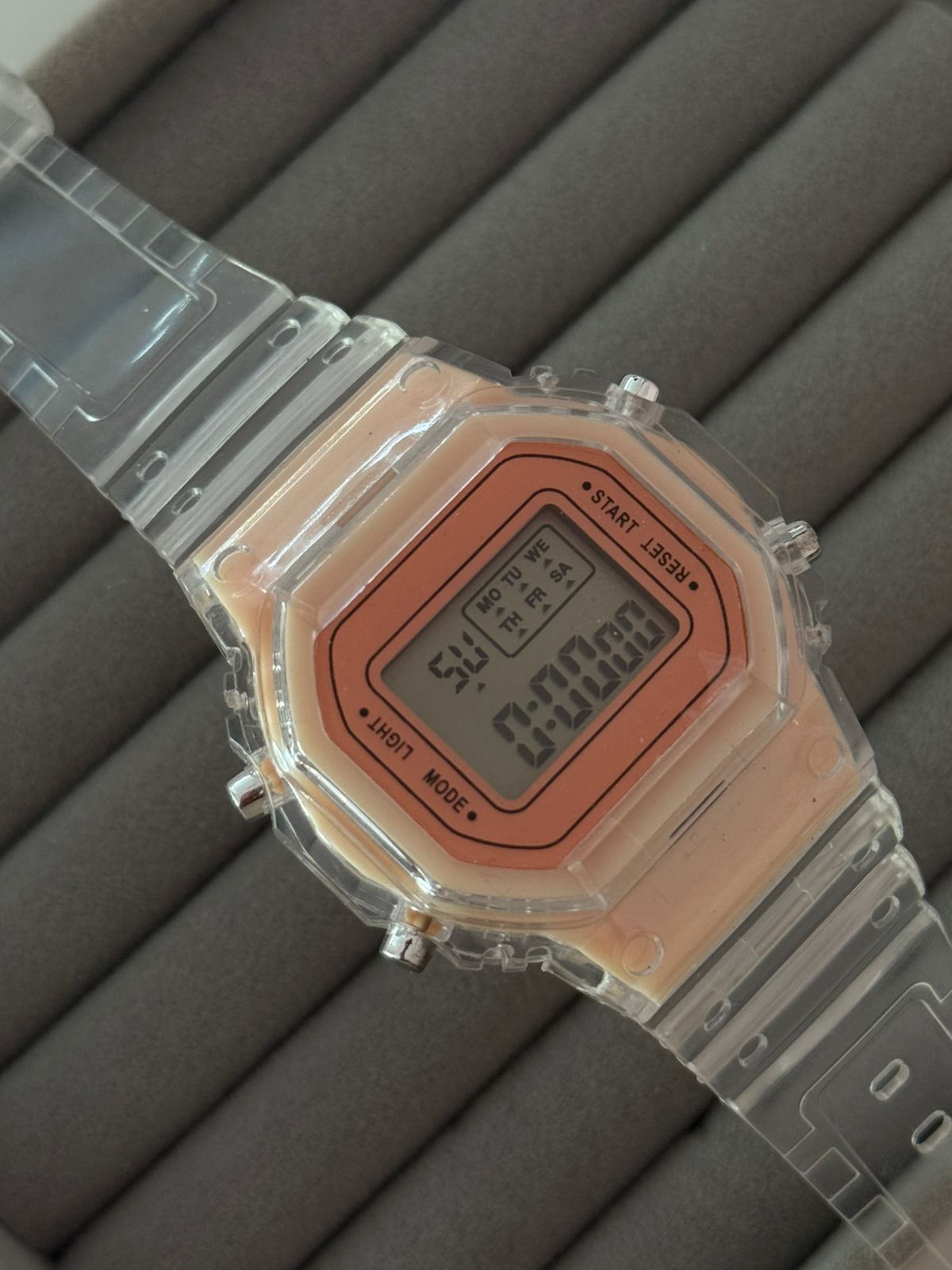 Relógio Esportivo Quadrado Transparente