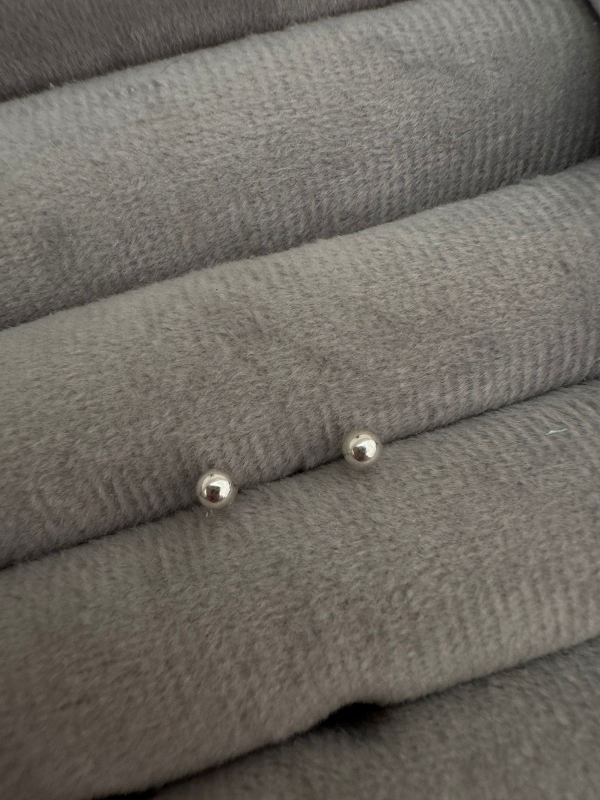 Brinco De Prata 925 Bolinha Com Tarraxa Baby 3