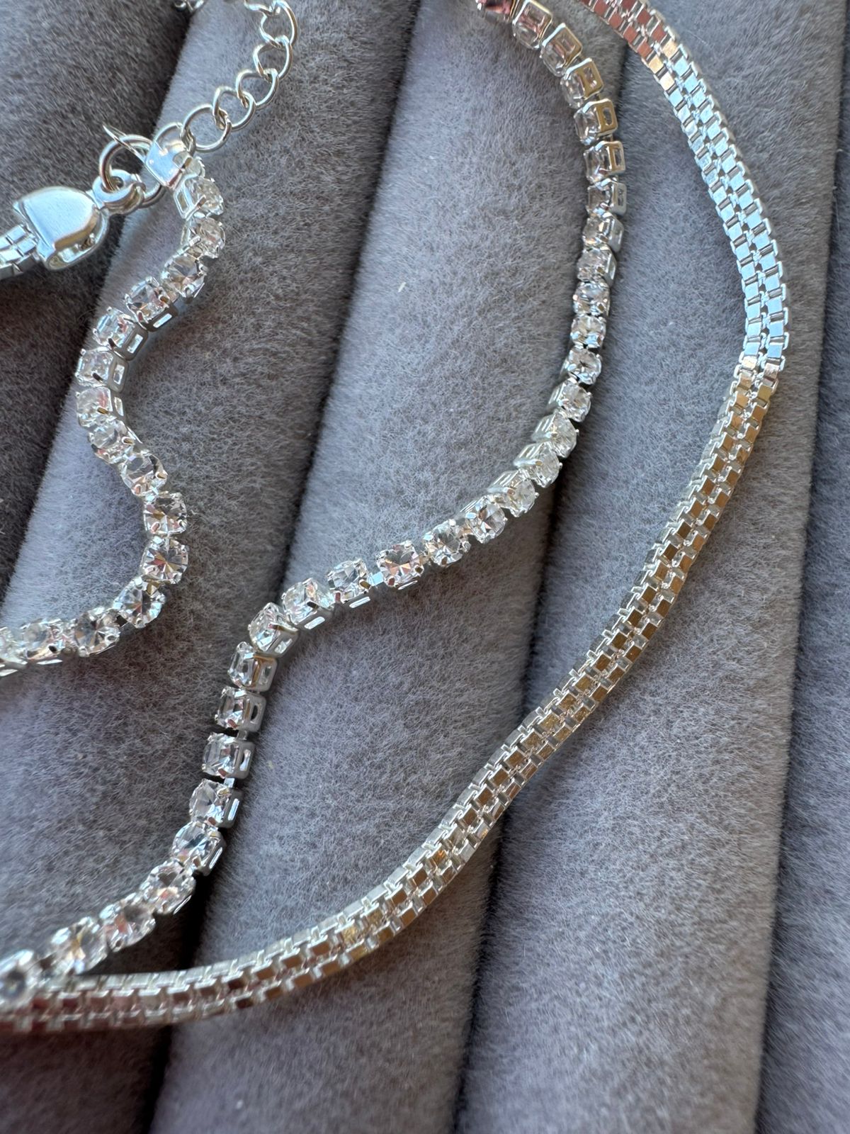 Pulseira Duas Correntes com Riviera