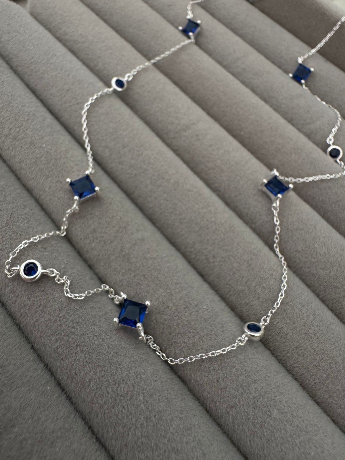 Colar com Zircônia Azul 