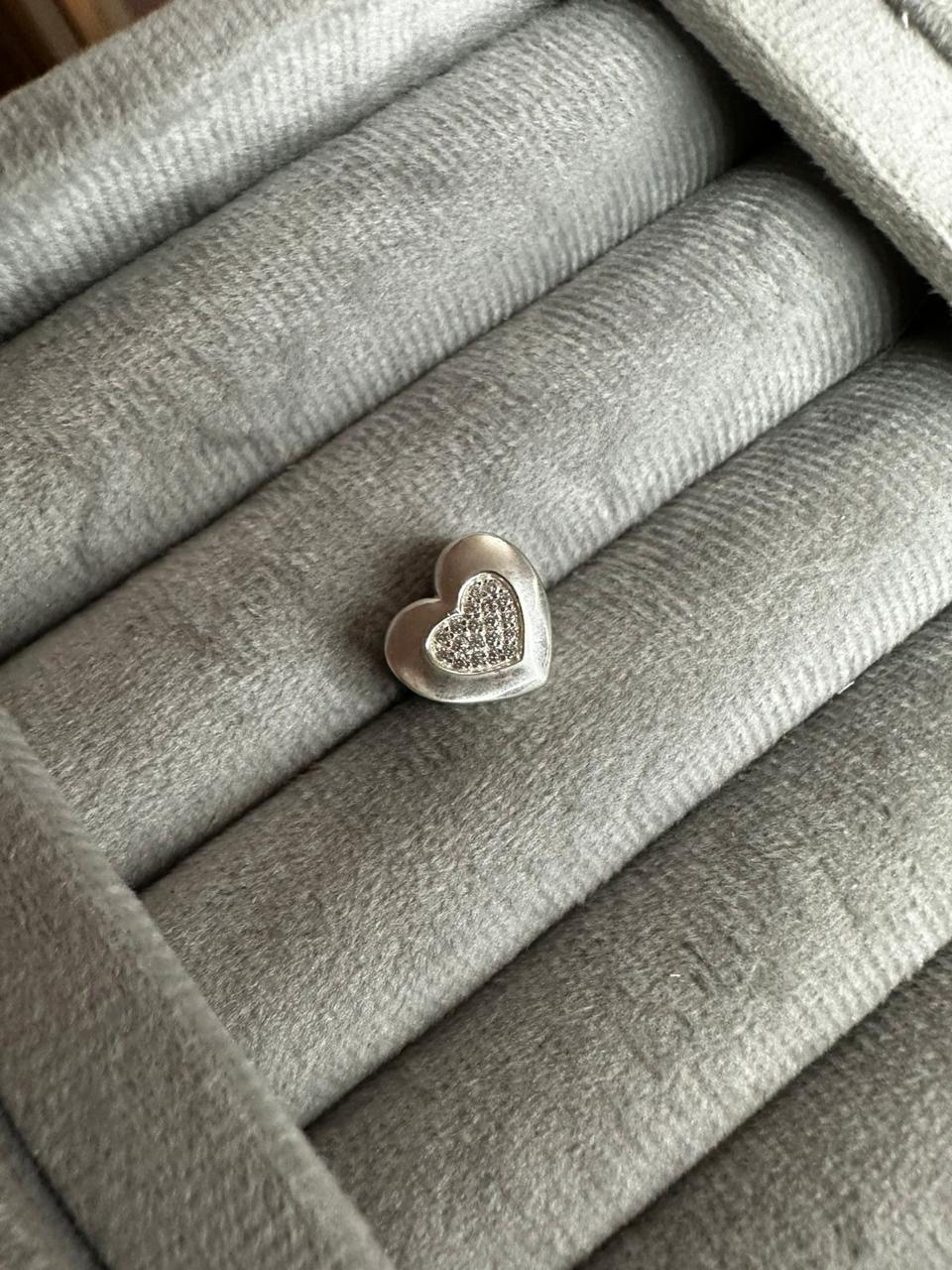 Berloque Separador Coração Na Micro Zircônia