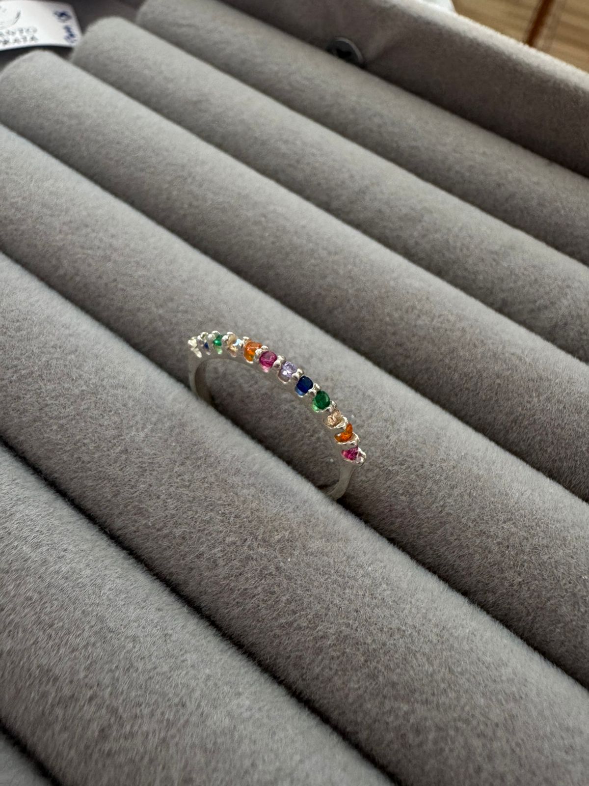 Anel Meia Aliança Colorido 