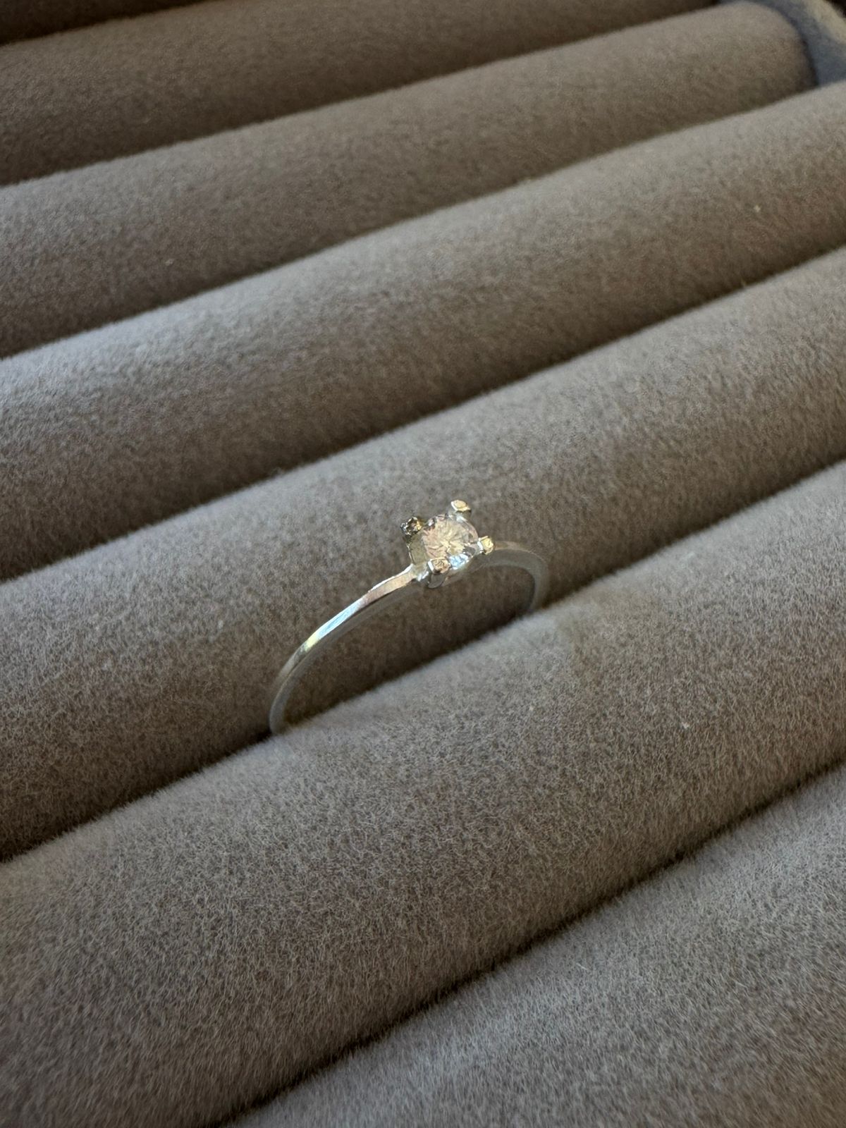 Anel Solitário Pedra Redonda