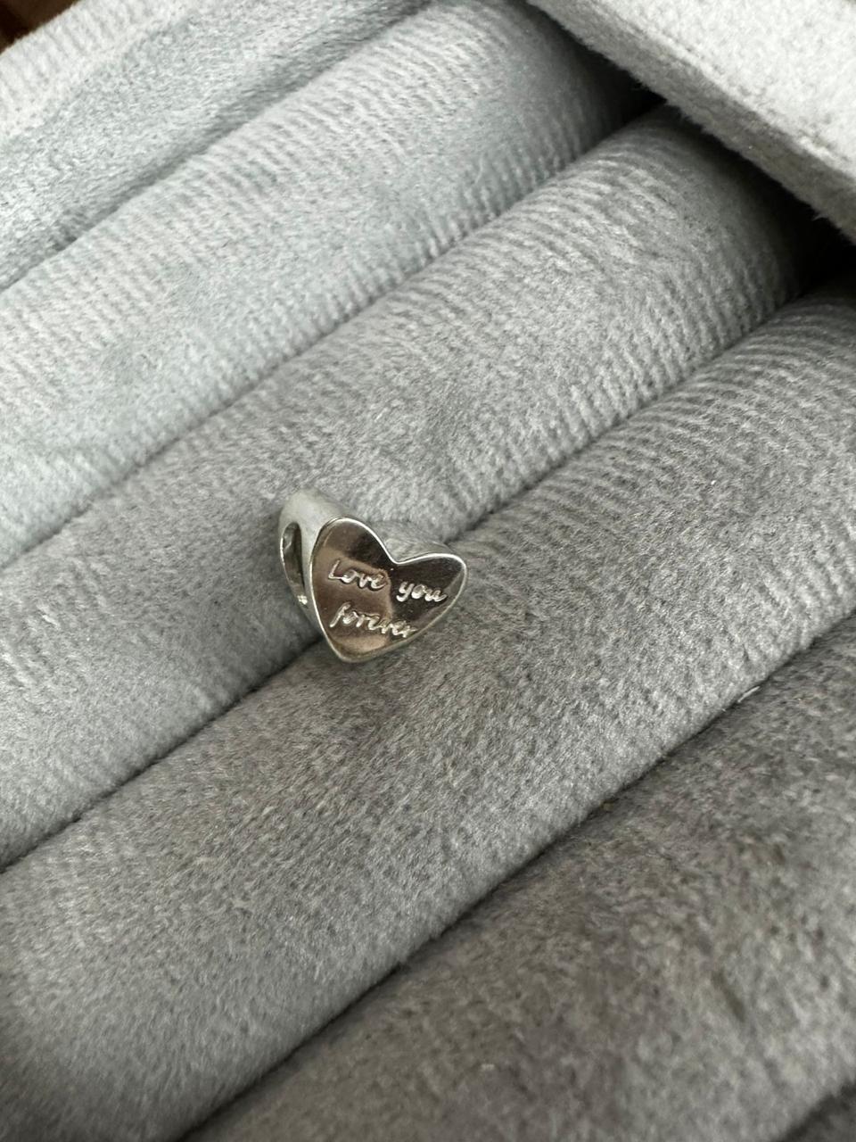 Berloque Separador De Coração Com Escrita