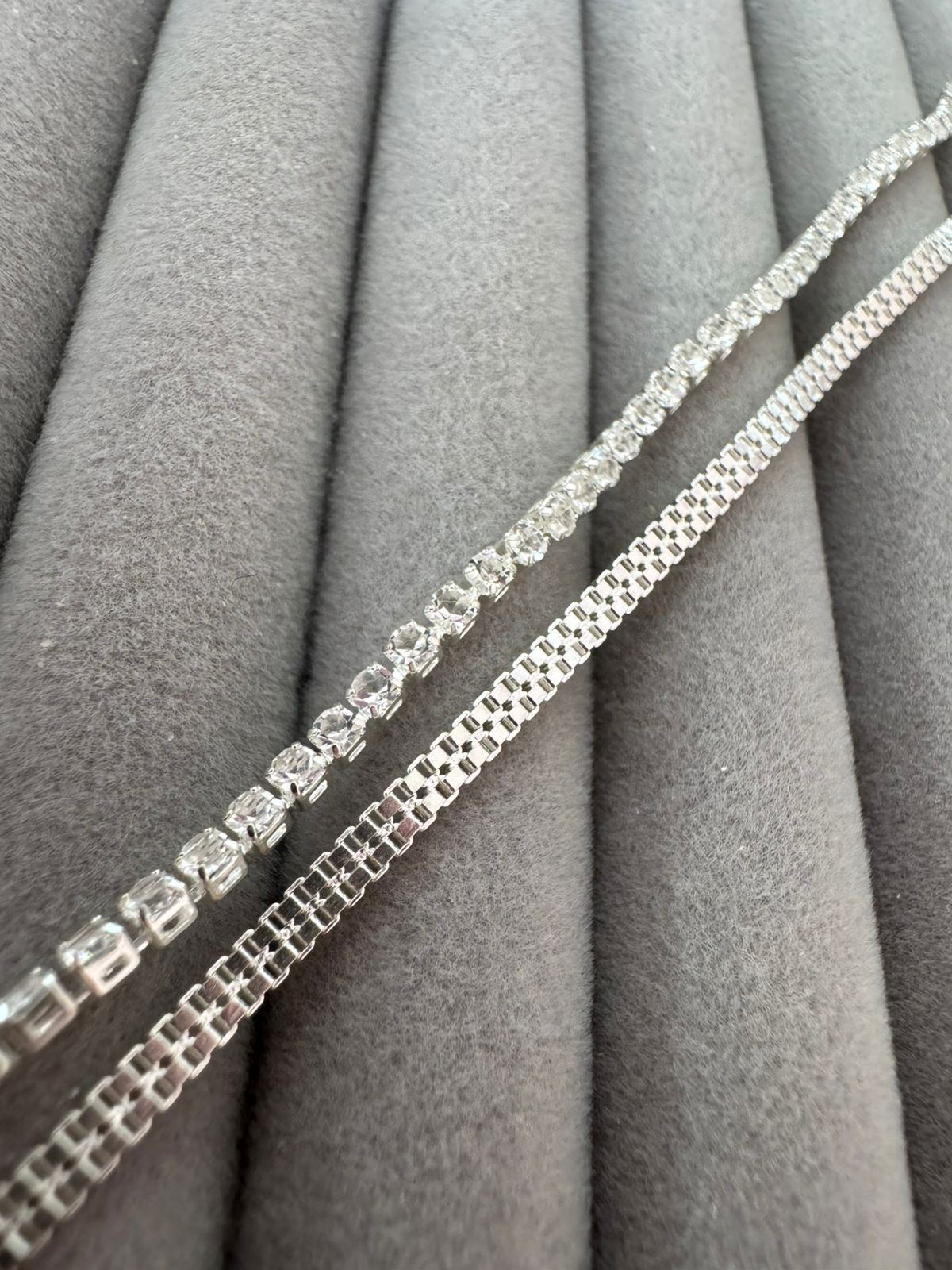 Pulseira Duas Correntes com Riviera