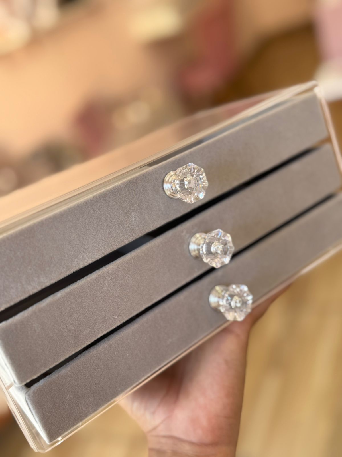 Porta Jóia Acrilíco com 3 Gavetas