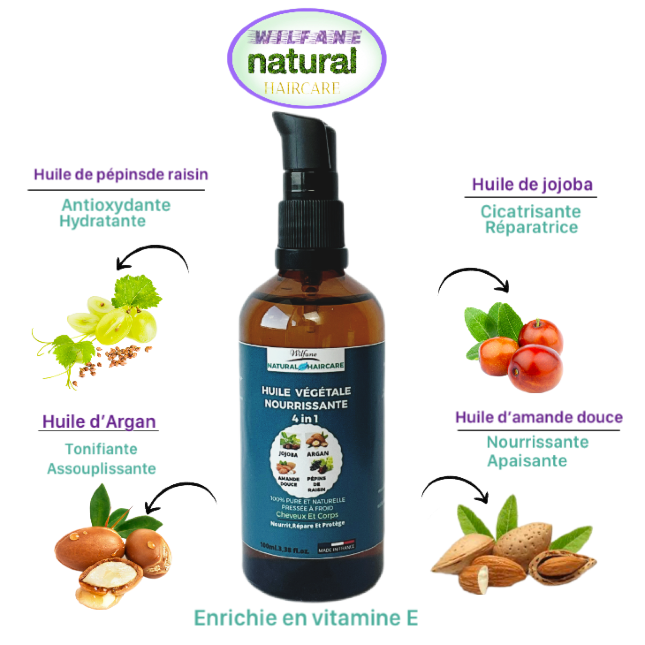 Huile Végétale Nourrissante 4 en 1