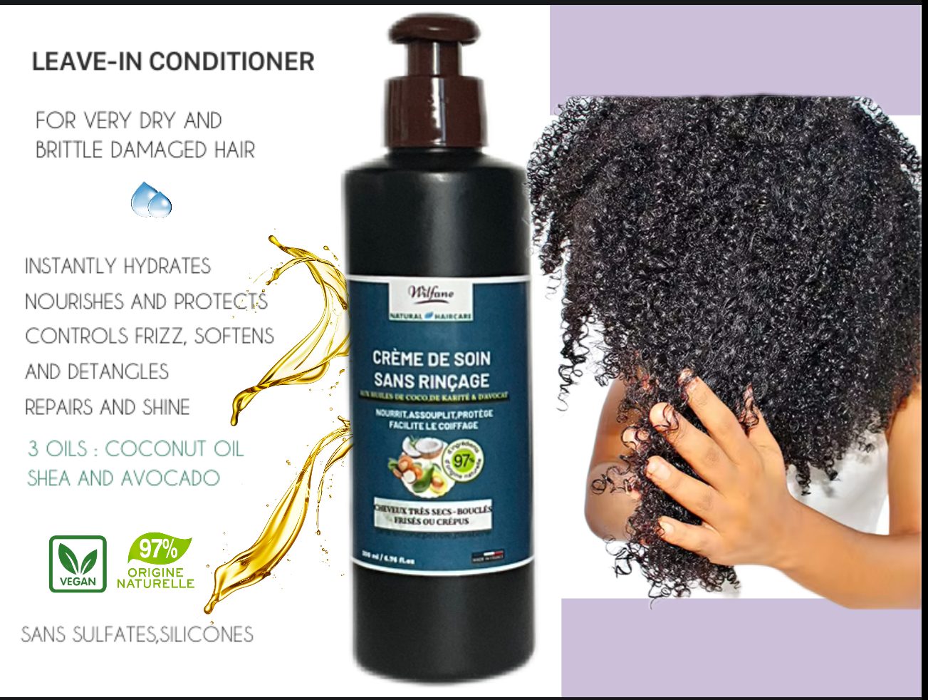 Crème de soin sans rinçage