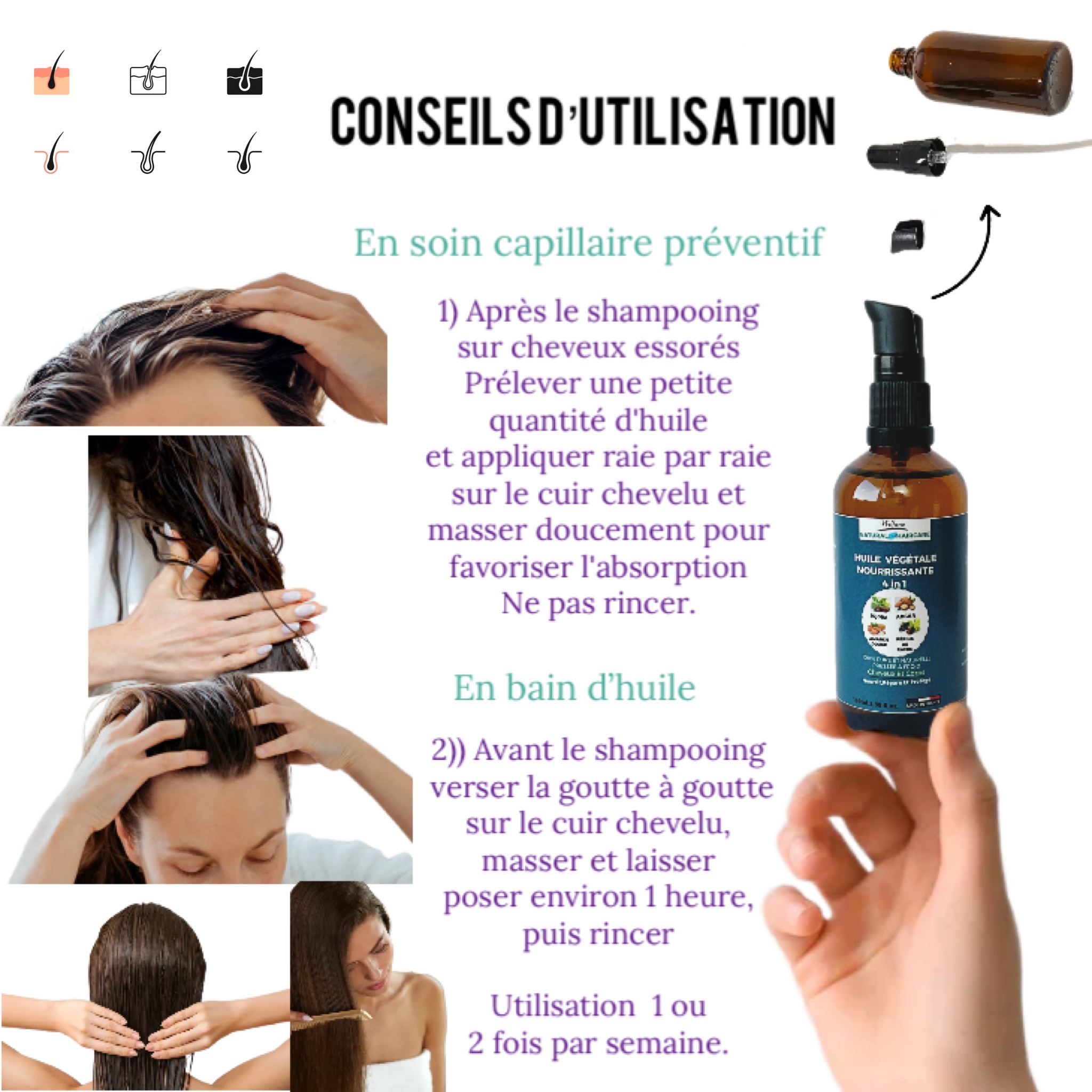 Huile Végétale Nourrissante 4 en 1