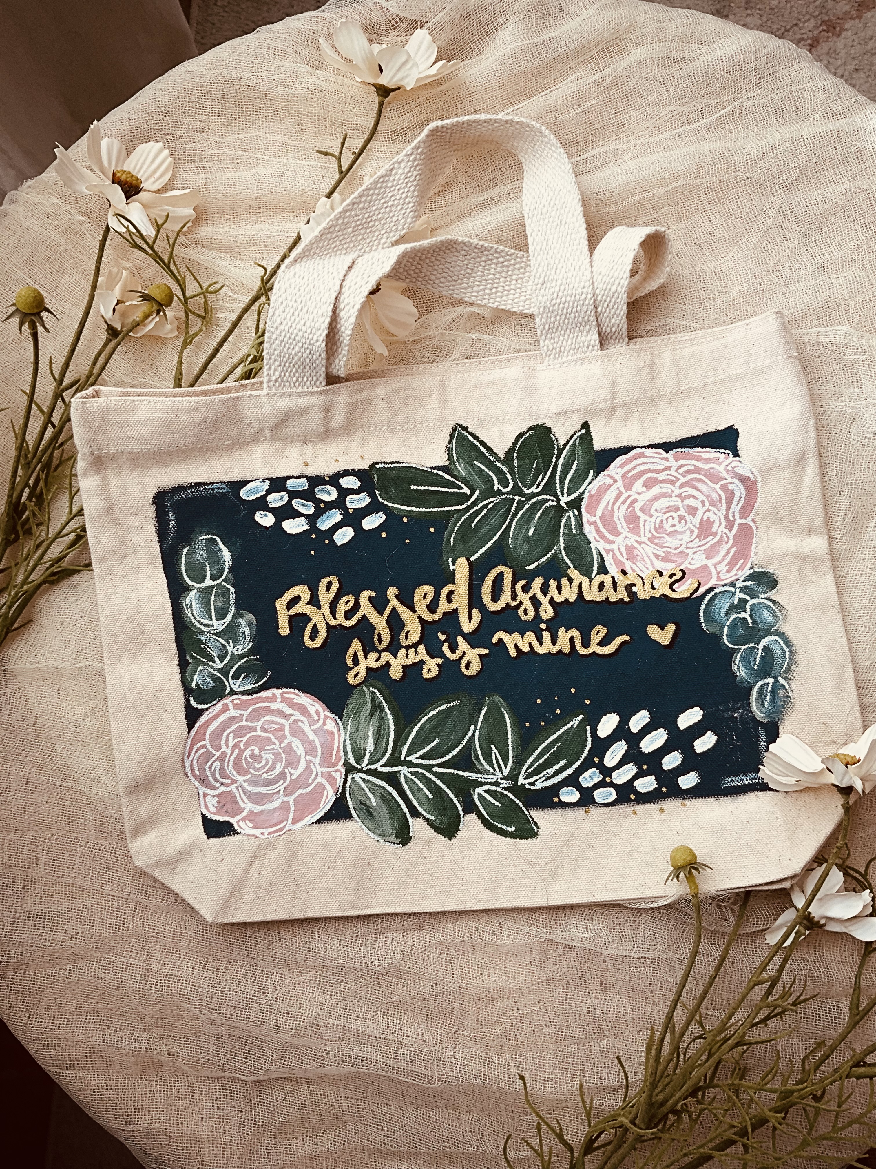 Hand-Painted Canvas Tote Bag