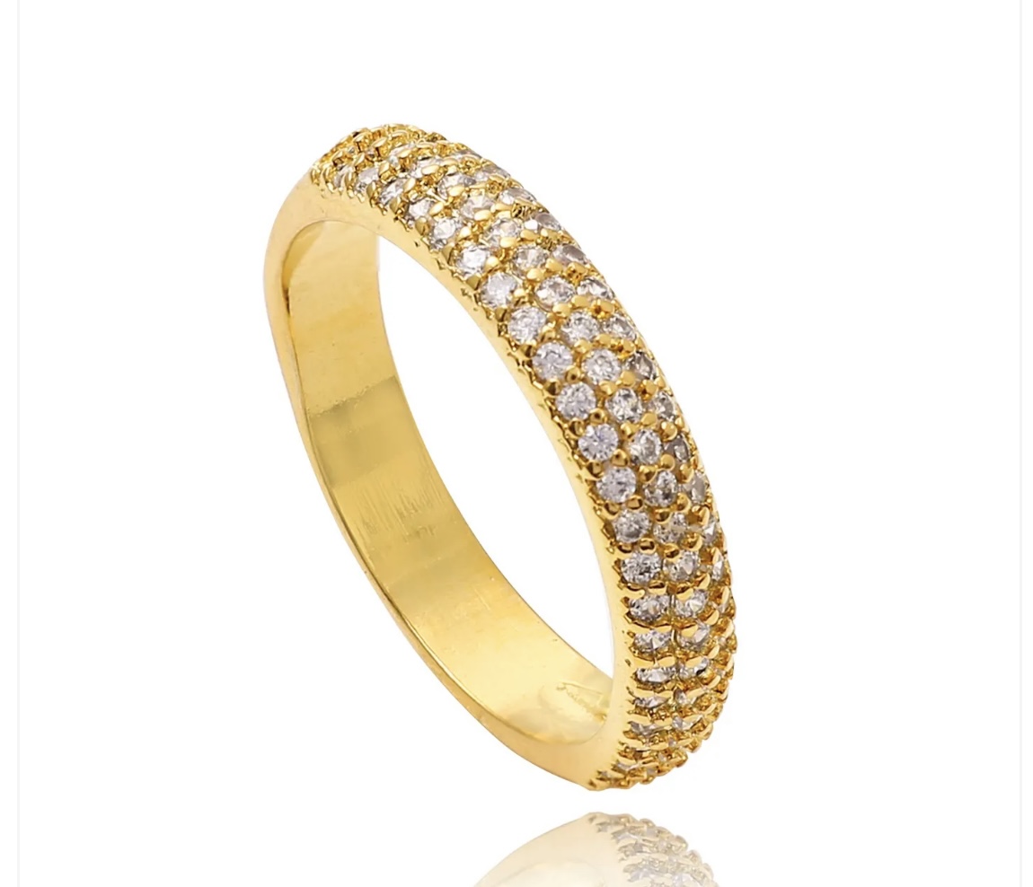 Aliança de Ouro com Zircônias