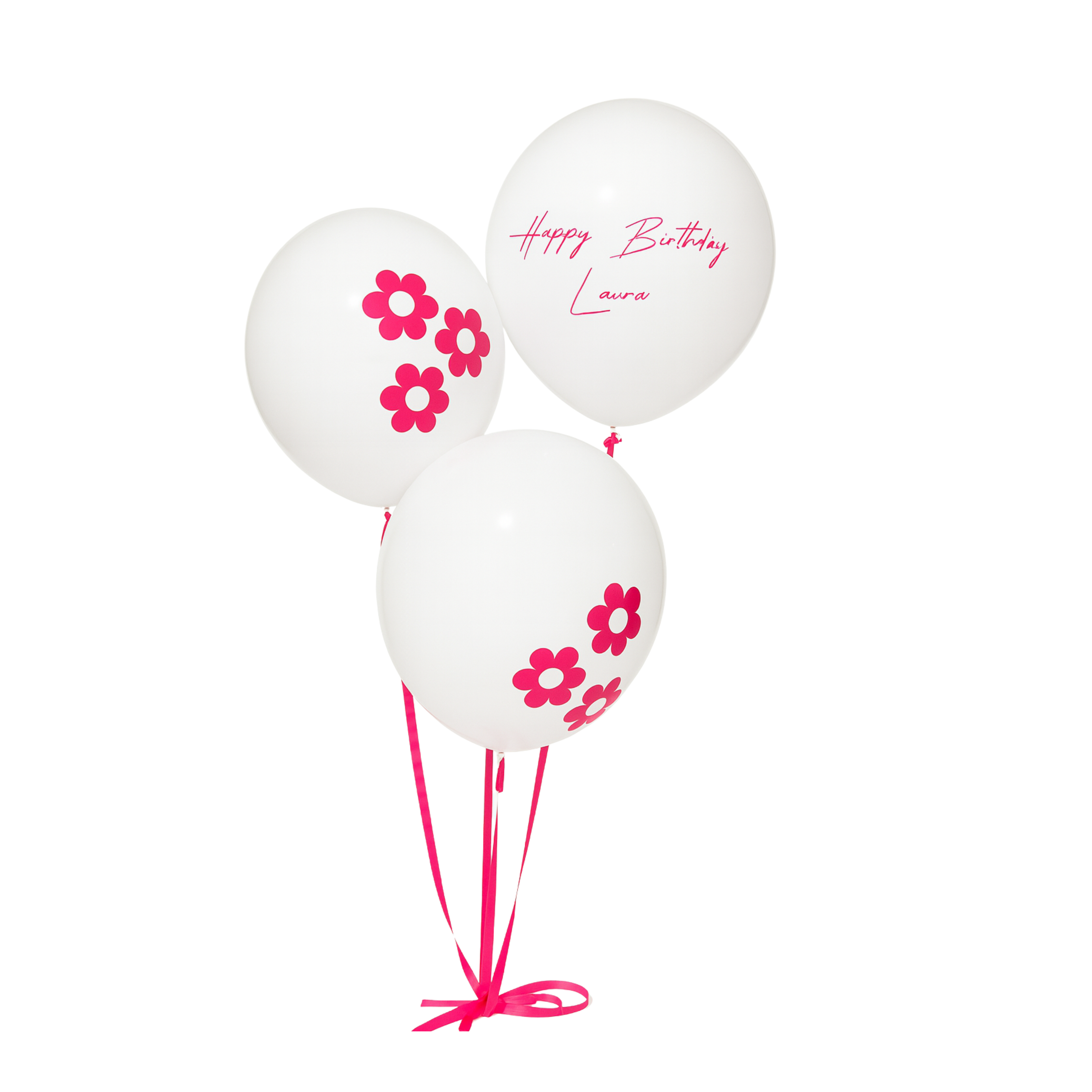 3 x 24" Helium Filled Balloons with customized vinyl message.