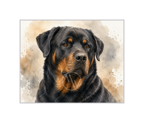 Rottweiler Portrait Art Print