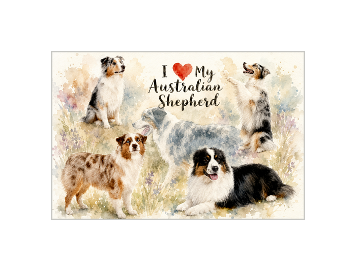 Australian Shepherd Dog Art Poster