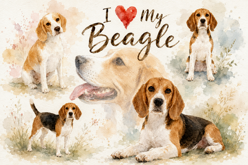 Beagle Watercolor Art Print
