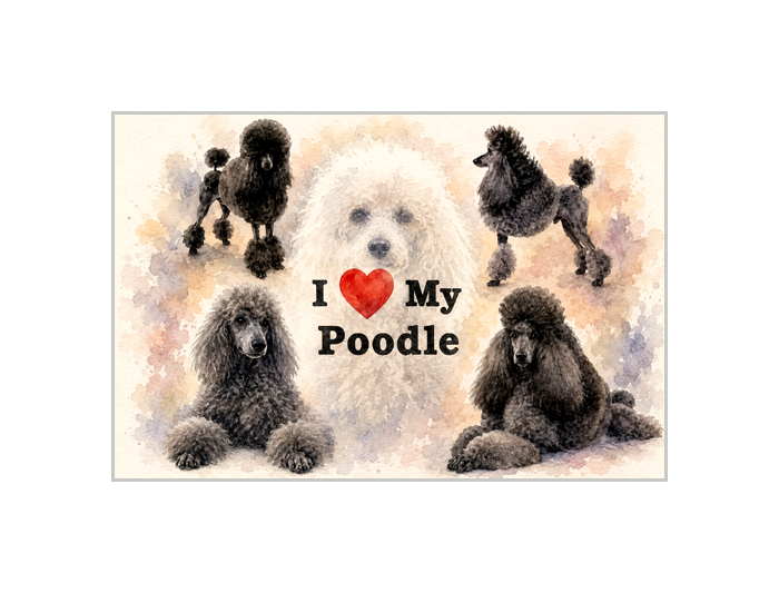 I Love My Poodle Poster