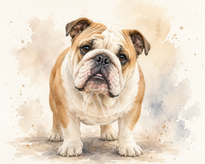 Bulldog Watercolor Print