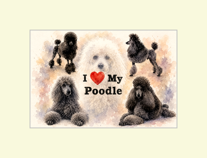 I Love My Poodle Art Print