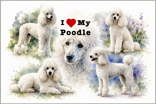 I Love My Poodle Art Print