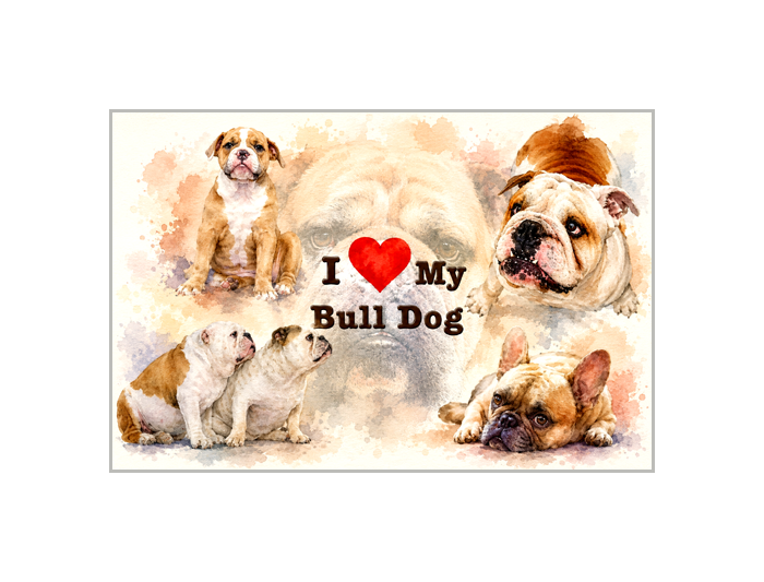 I Love My Bulldog Poster