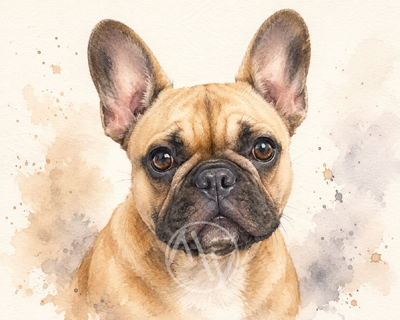 French Bulldog Watercolor Portrait