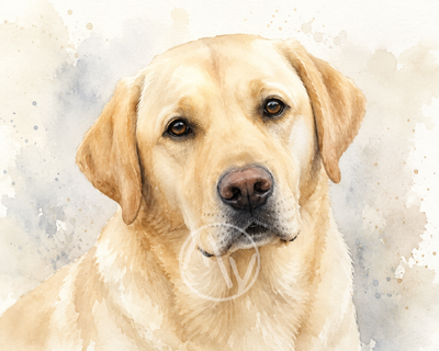 Labrador Retriever Watercolor Portrait
