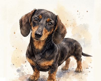 Dachshund Watercolor Print