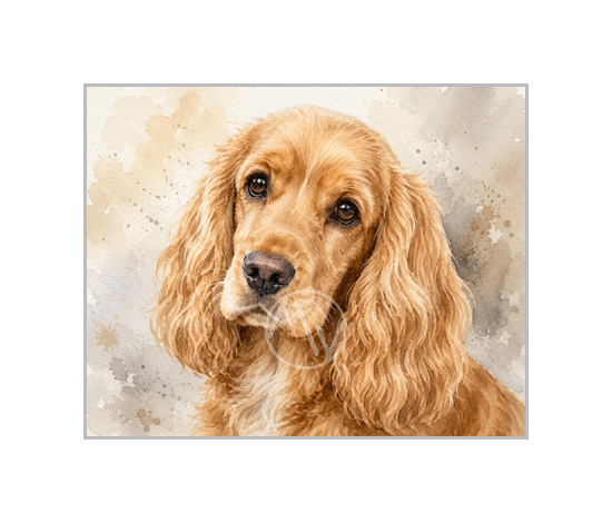 Golden Cocker Spaniel Portrait Print