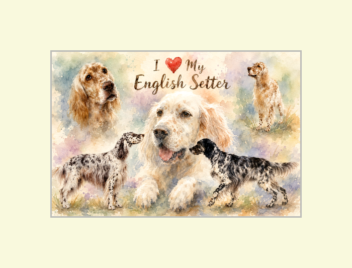 English Setter Dog Art Poster