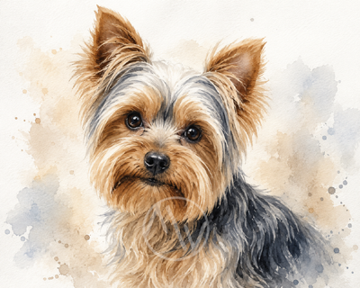 Yorkshire Terrier Watercolor Print