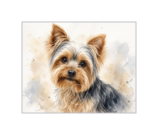 Yorkshire Terrier Watercolor Print